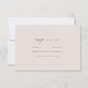 Elegantes Minimalistisches Taupe Modern RSVP Karte