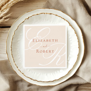 Elegantes Minimalistisches Terrakotta-Monogramm Ho Serviette