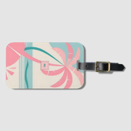 Elegantes Minimalistisches tropisches rosa aquamar Gepäckanhänger