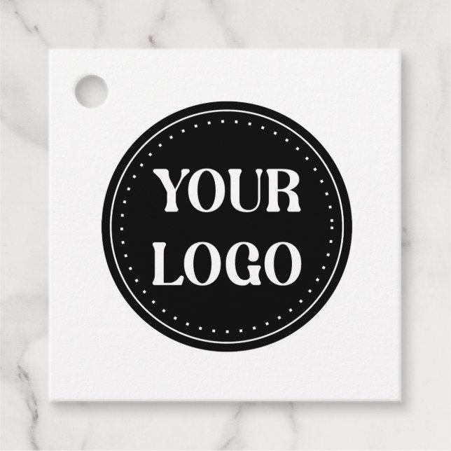 Elegantes, Minimalistisches und schlankes schwarze Geschenkanhänger (Vorderseite)