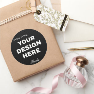 Elegantes, minimalistisches und schlankes schwarze runder aufkleber