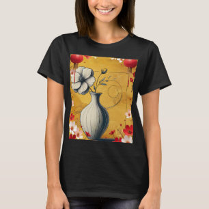Elegantes Minimalistisches Vase-Design T-Shirt