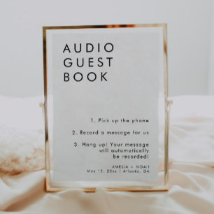 Elegantes Minimalistisches Wedding Audio Gästebuch Einladung