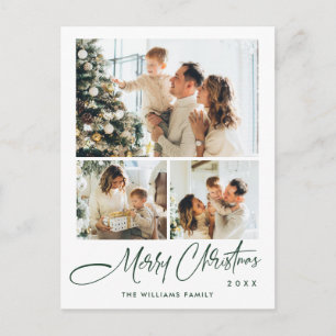 Elegantes Minimalistisches Weihnachten 3 Foto Gruß Postkarte