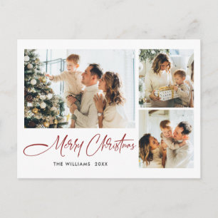 Elegantes Minimalistisches Weihnachten 3 Foto Gruß Postkarte