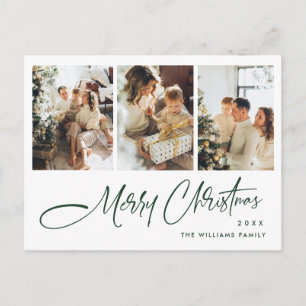 Elegantes Minimalistisches Weihnachten 3 Foto Gruß Postkarte