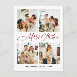 Elegantes Minimalistisches Weihnachten 4 Foto Gruß Postkarte