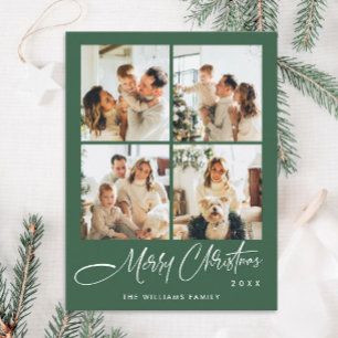 Elegantes Minimalistisches Weihnachten 4 Foto Gruß Postkarte
