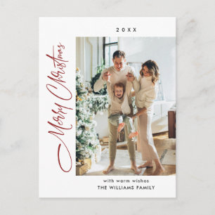 Elegantes Minimalistisches Weihnachten Ein Foto Gr Postkarte