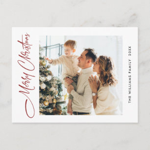 Elegantes Minimalistisches Weihnachten Ein Foto Gr Postkarte