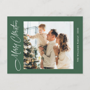 Elegantes Minimalistisches Weihnachten Ein Foto Gr Postkarte