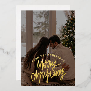 Elegantes minimalistisches Weihnachten Modernes Folien Feiertagskarte