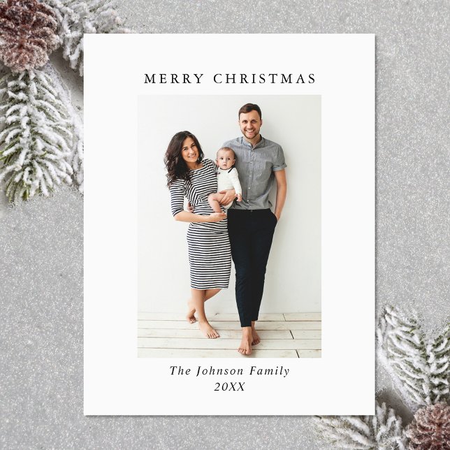 Elegantes Minimalistisches Weihnachts-FOTO Magnetk Magnetkarte (Zazzle Elegant Minimalist Christmas PHOTO Magnetic Card)