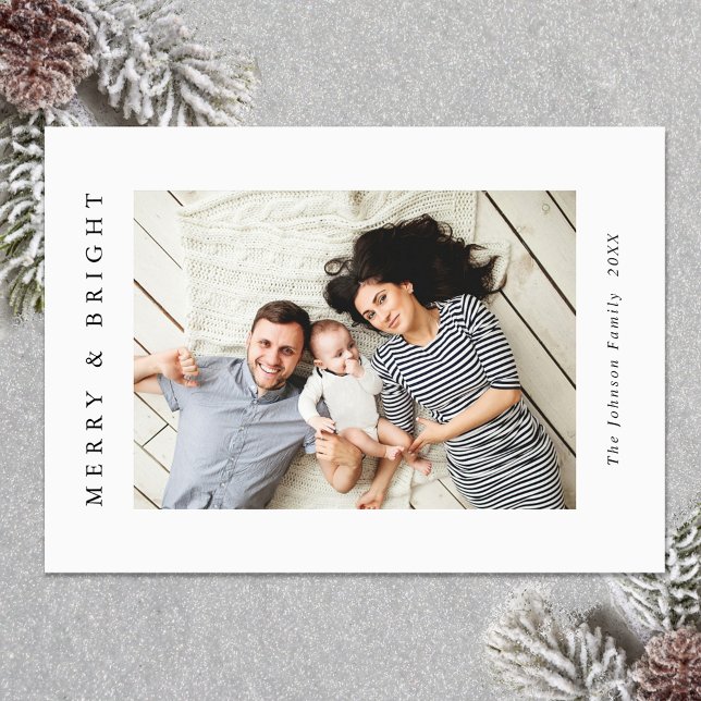 Elegantes Minimalistisches Weihnachts-FOTO Magnetk Magnetkarte (Zazzle Elegant Minimalist Christmas PHOTO Magnetic Card )