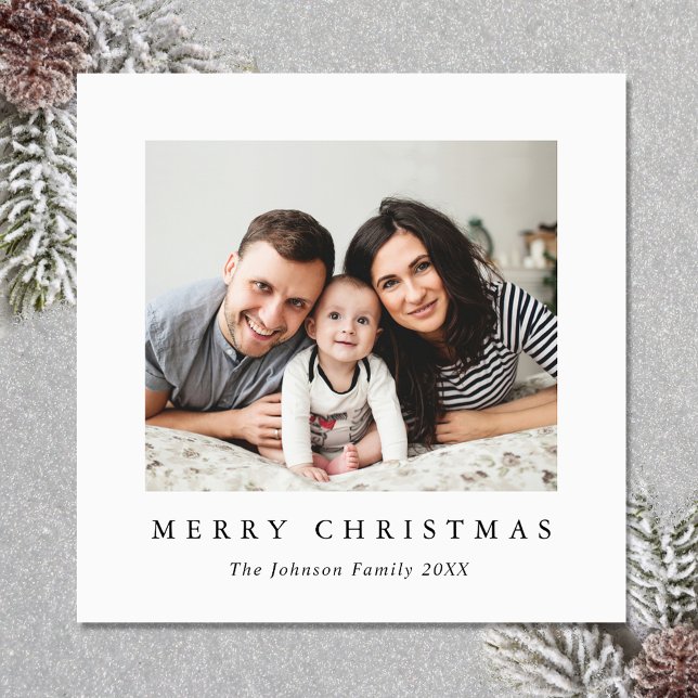 Elegantes Minimalistisches Weihnachts-FOTO Magnetk Magnetkarte (Zazzle Elegant Minimalist Christmas PHOTO Magnetic Card )