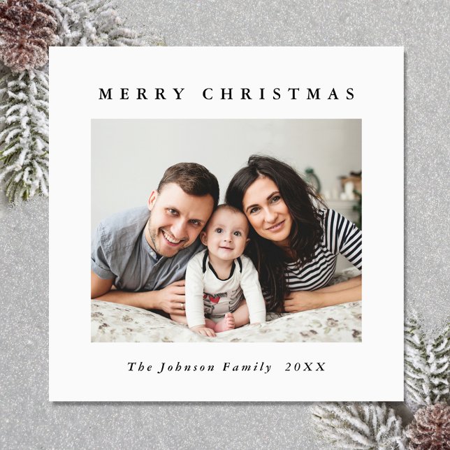 Elegantes Minimalistisches Weihnachts-FOTO Magnetk Magnetkarte (Zazzle Elegant Minimalist Christmas PHOTO Magnetic Card )