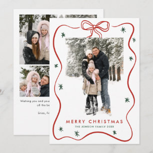 Elegantes minimalistisches Weihnachtsband 5 Foto Feiertagskarte