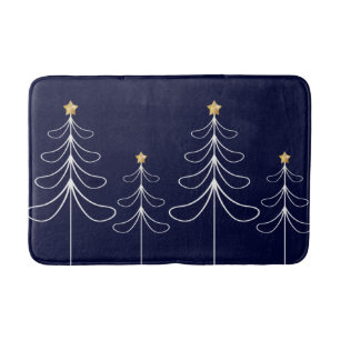 Elegantes minimalistisches Weihnachtsbaumdesign bl Badematte