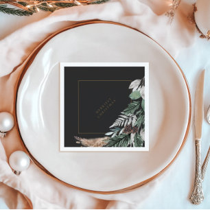 Elegantes Minimalistisches Weihnachtsbuch Napkin P Serviette