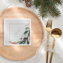 Elegantes Minimalistisches Weihnachtsbuch Napkin P Serviette