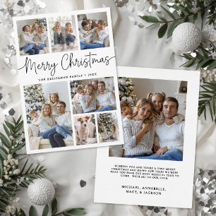 Elegantes minimalistisches Weihnachtsfoto-Collage Feiertagskarte