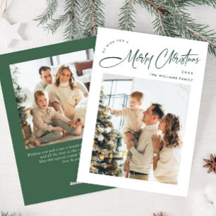 Elegantes Minimalistisches Weihnachtsgrüßen 2 Foto Feiertagskarte