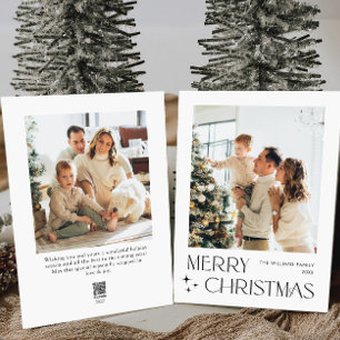 Elegantes Minimalistisches Weihnachtsgrüßen 2 Foto Feiertagskarte