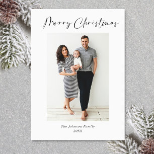 Elegantes Minimalistisches Weihnachtsgrüßen Foto Feiertagskarte