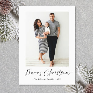 Elegantes Minimalistisches Weihnachtsgrüßen Foto Feiertagskarte