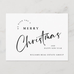 Elegantes Minimalistisches Weihnachtsgrüßen Untern Postkarte