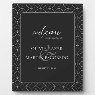 Elegantes Minimalistisches Weiß auf Schwarz Fotoplatte