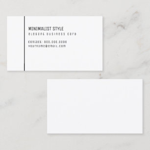 Elegantes, minimalistisches Weiß Visitenkarte