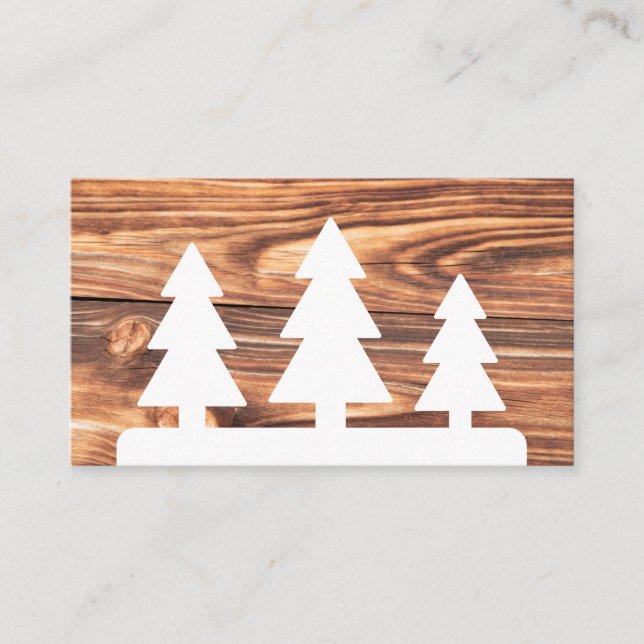 Elegantes, minimalistisches Weißholz Visitenkarte (Vorderseite)