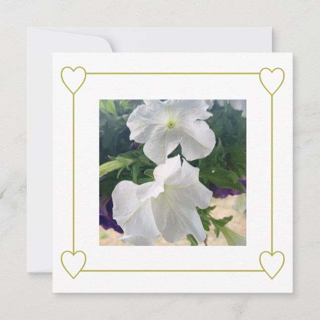 Elegantes Minimalistisches White and Gold Wedding  Ankündigung (Vorderseite)