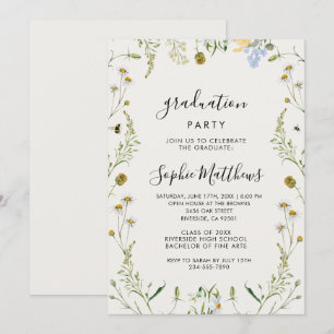 Elegantes minimalistisches wildes Blumen-chic Mädc Einladung