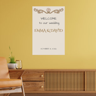 Elegantes minimalistisches Willkommen zur unserer Poster