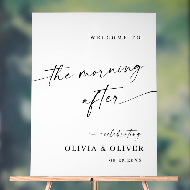 Elegantes Minimalistisches Willkommensmahl Acrylschild (Neutral)