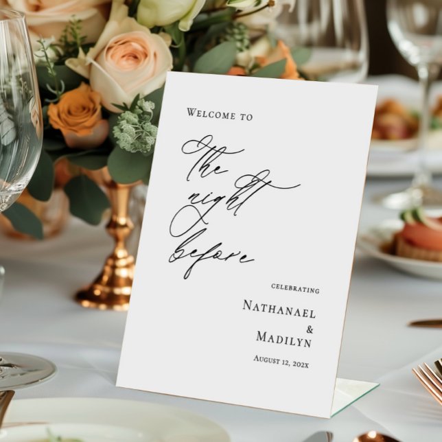 Elegantes Minimum Der Empfang vor der Probe Sockelschild (Von Creator hochgeladen)