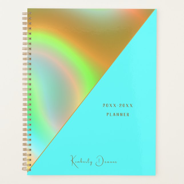 Elegantes Mint-Gold-Holografisch Planer (Vorderseite)