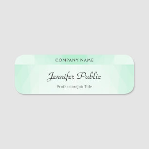 Elegantes Mint Green Modernes, handgeschriebenes S Namensschild