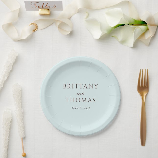 Elegantes Mint-Minimalist-Hochzeit Pappteller (Hochzeit)