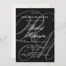 Elegantes Mit Monogramm Bacherlor-Party mit QR-Cod