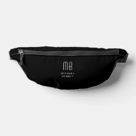 Elegantes Mit Monogramm Black Bauchtasche