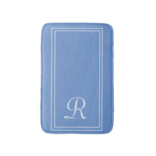 Elegantes Mit Monogramm Blau Personalisiert Badematte