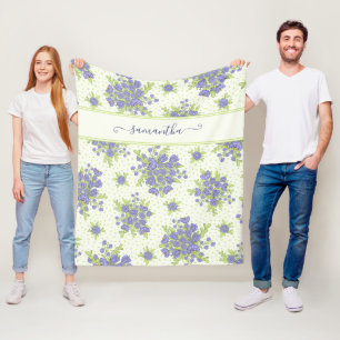 Elegantes Mit Monogramm Blumenmuster Fleecedecke