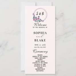 Elegantes Mit Monogramm Cremes-Hochzeitsprogramm