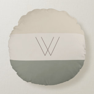Elegantes Mit Monogramm, erstklassiges Chic-Muster Rundes Kissen