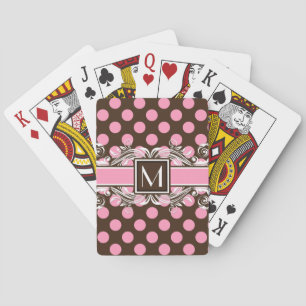 Elegantes Mit Monogramm geometrisches Punktmuster Spielkarten