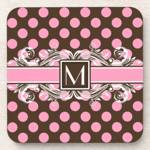 Elegantes Mit Monogramm geometrisches Punktmuster Untersetzer