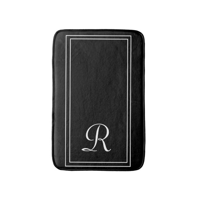 Elegantes Mit Monogramm Personalisiertes Bad Mat Badematte (Vorderseite Vertikal)